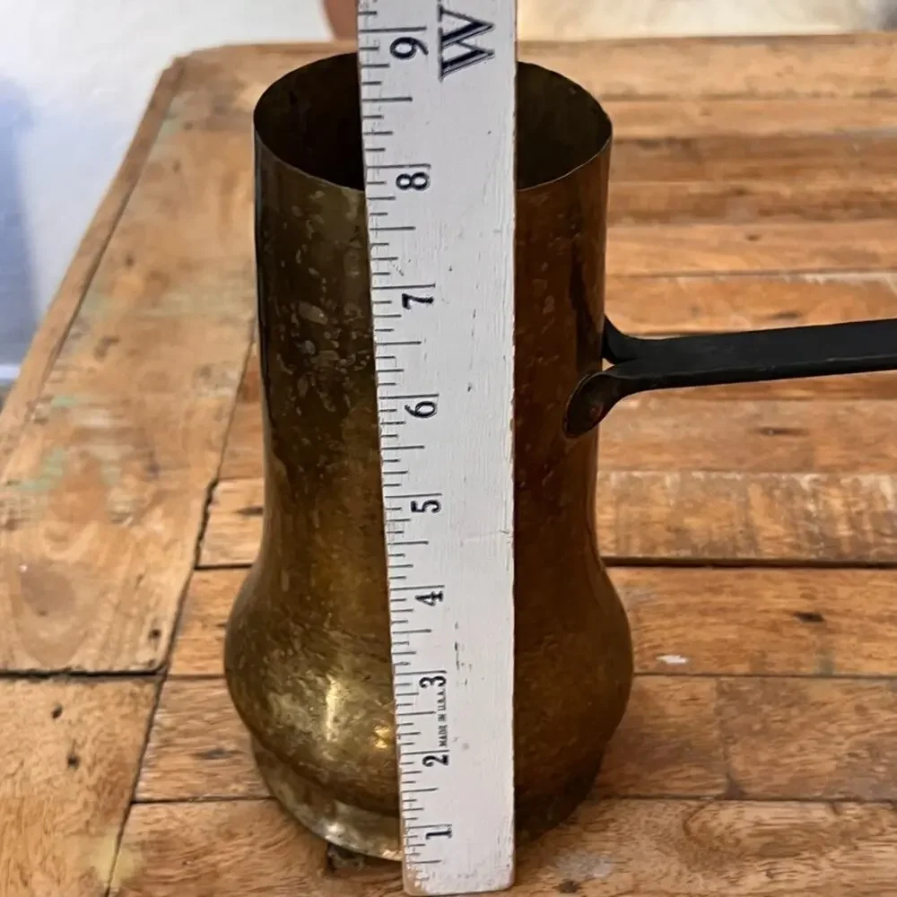 Vintage Hammered Copper Brass Coffee Pot 7.5